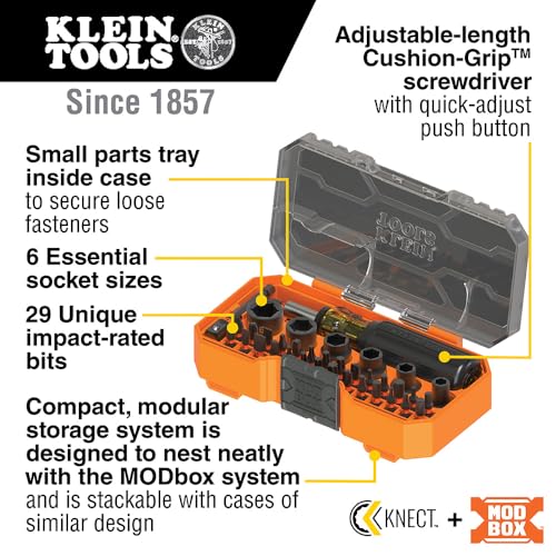 Klein Tools 33805 ProFlex 38-Piece SAE Impact-Rated Tool Set - size: 29 Bit Set w/ Sockets