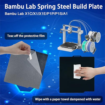 Tinytrees Build Plate for Bambu Lab P1S P2S A1 X1C X1 X1E P1P: Smooth PEI H1H Carbon PET PEO PEY Sheet Bed Plate P1S Build Plate for 3D Printing Hobbyist, 257 X 257mm - style: Smooth Black PEI+Textured Black PEI