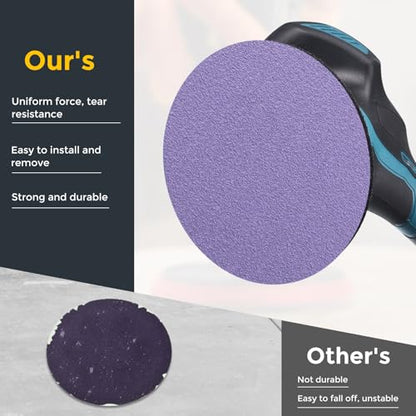 HARFINGTON 32 Pcs 3 Inch Sanding Disc 100 Grit Purple Aluminum Oxide - size: 3 Inch(100 Grit)