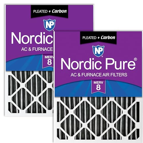 Nordic Pure 20x25x4 Pleated MERV 8 Plus Carbon Air Filters 2 Pack - style: MERV 8 + Carbon