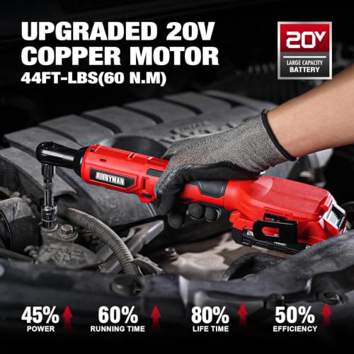 Alloyman 20V 1/2 "Cordless Brushless Impact Wrench& 3/8'' Ratchet Combo Kit
