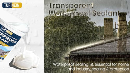 Transparent Waterproof Coating, TUFINEIN 1.32 Gallon Invisible Waterproof Agent Indoor & Outdoor Sealant Water-Based Clear Sealant Roofs, Walls, Garden, Terraces - size: 1.32 Gal
