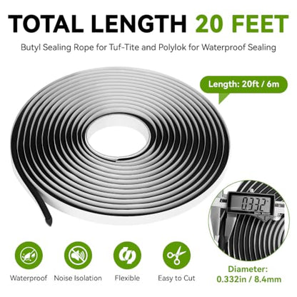 5/16" x 20ft Butyl Sealing Rope for Tuf-Tite and Polylok Septic Tank Risers