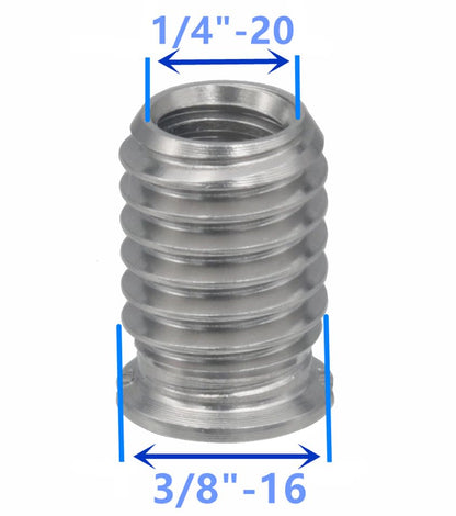 Stainless Steel 1/4"-20 Female to 3/8"-16 Male Convert Screw Adapter (6pcs, 14mm) - color: 6pcs, size: 14mm