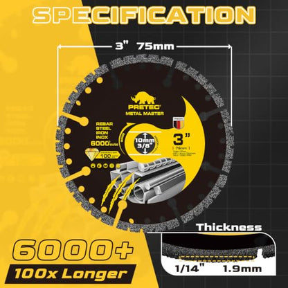 3 Inch Diamond Cutting Wheel, Metal Cut Off Wheels for Die Grinder, 5PCS - size: 3 INCH