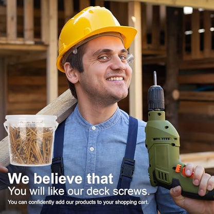 Deck Screws #10 x 3-1/2’’, T25 Star Torx Drive Flat Head Wood Screws, Tan, 5lb - color: Tan, size: 10X3-1/2’’