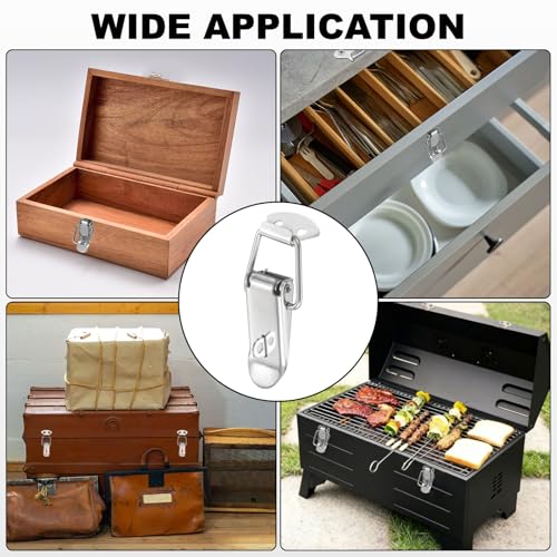 PATIKIL 2 Pcs Stainless Steel Spring Loaded Toggle Latch, 3" Tool Box Catch Hasp Clamp Lock with Mounting Hole and Screws for Cabinet Door Barn Wooden Case Chest - size: 3 Inch