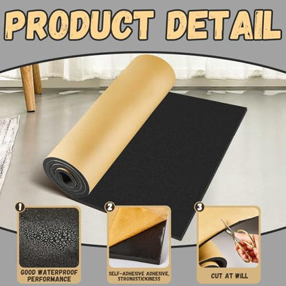 1 Pc 36 x 79 x 1/2 Inch Large Closed Cell Foam, Marine Foam Roll, Black - size: 36 x 79 x 1/2 Inch