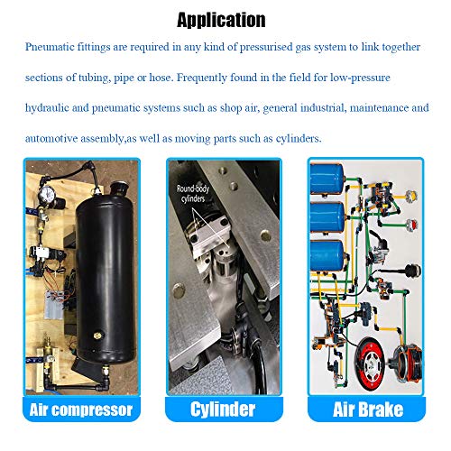 10PCS Pneumatic Union Tee Push to Connect Fittings, PBT Plastic T Shape 1/4" x 1/4" Tube OD Quick Connector for Home Garage Air Brake Air Bag - size: 1/4" x 1/4"