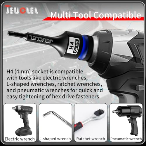 4mm Hex Impact Bit Socket, H4 1/2" Drive Allen Socket, Cr-Mo Steel - size: 1PC | H4 4MM
