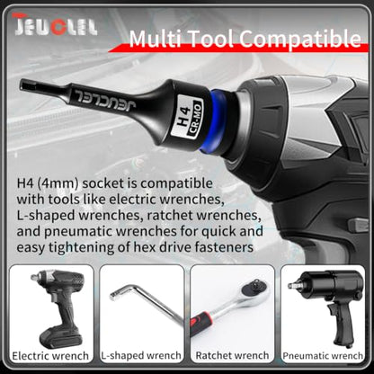 4mm Hex Impact Bit Socket, H4 1/2" Drive Allen Socket, Cr-Mo Steel - size: 1PC | H4 4MM