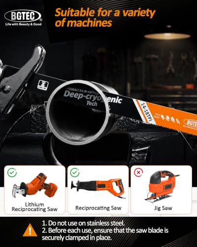 BGTEC 9" Reciprocating Saw Blades for Metal 10 PCS - size: 10PCS
