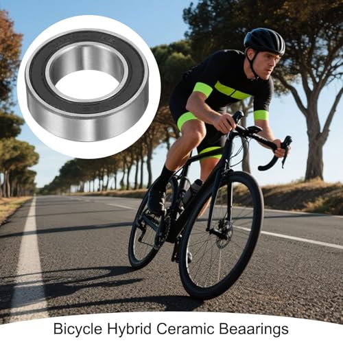 uxcell 15268-2RS Hybrid Ceramic Deep Groove Ball Bearings 15x26x8mm Si3N4 Silicon Nitride Balls Steel Rings Double Sealed Bearing for Motors, CNC Spindles (ABEC5) - size: 15268-2RS