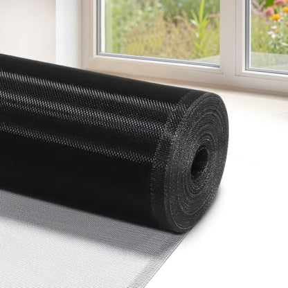 3'x100' Aluminum Window Screen mesh, Replacement Mosquito Net Roll, Black - color: Black, size: 3'x100'