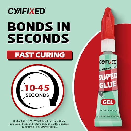 Super Glue Gel Clear for Wood Plastic Crafts, Instant Superglue All Purpose - size: 4 x 4g, style: Gel