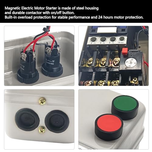 Magnetic Electric Motor Starter 220V 4KW 5.5HP 3 or Single Phase