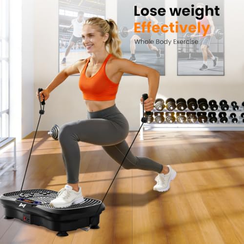 AXV Vibration Plate Exercise Machine Fitness Platform Body Vibrating Board - color: SLIM.BLACK