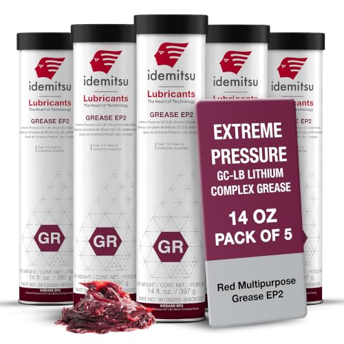 Idemitsu EP2 Red All Purpose Grease NLGI 2 – 14 oz Cartridge, 5 Pack - size: 5 Pack