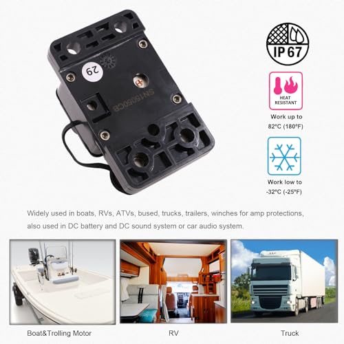 E9 3/8" Studs 40 Amp Circuit Breaker w/Manual Reset Waterproof UL - size: 3/8" Studs -40A