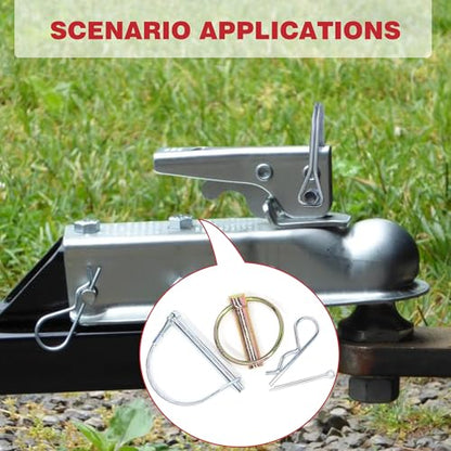 AMUNOK 279Pcs Heavy Duty Carbon Steel Pin Assortment, Hitch Lock & R-Clip - size: 18 Sizes