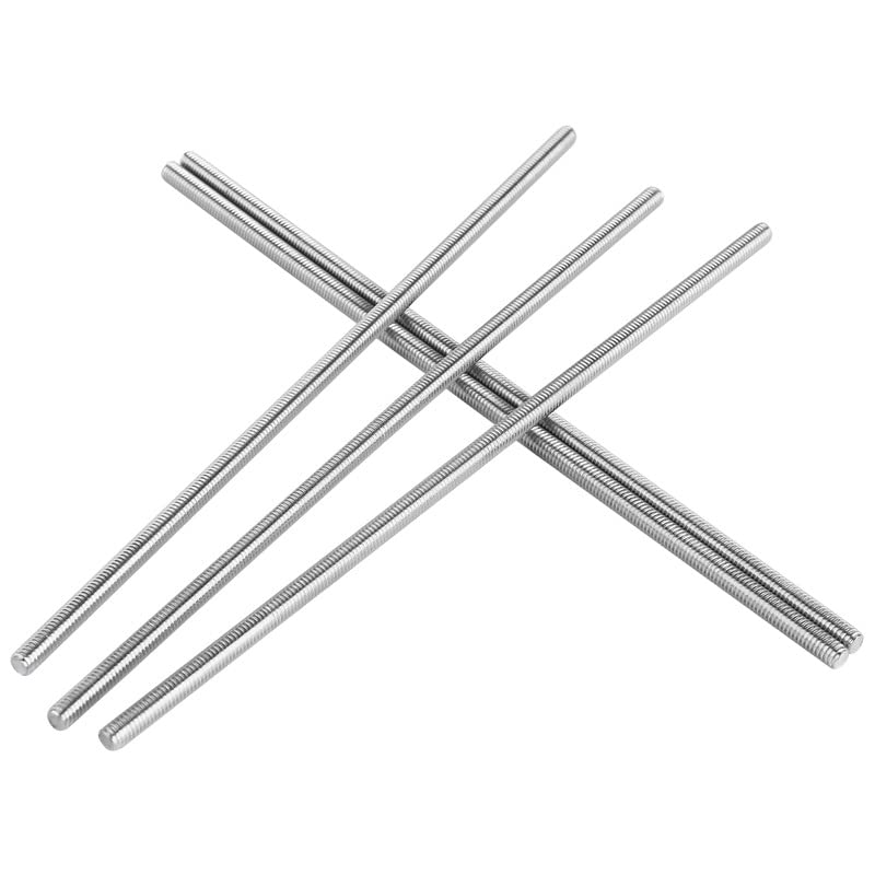 Pack of 5 M4 x 150mm Length 304 Stainless Steel Fully Threaded Rod Bar Studs Silver Tone