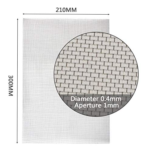 TIMESETL 3pcs Stainless Steel Woven Wire 20 Mesh - 12"x8"(30x21cm) Metal Mesh Sheet 1mm Hole Great for Air Ventilation - A4 - size: 12" x 8" 20 Mesh