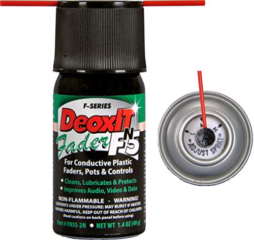 CAIG LABORATORIES DeoxIT Fader FN5S-2N Mini-Spray, Contact Cleaner/Lube/Protector for Conductive Plastics & Carbon Controls, Nonflammable/Non-Drip, 40g, Pack of 1