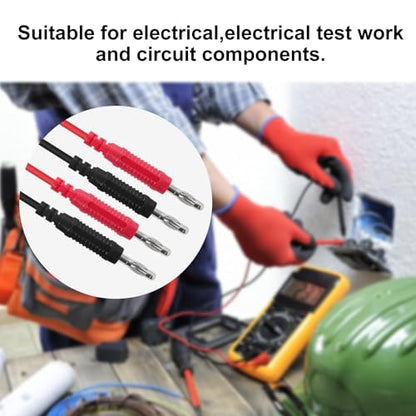 4mm Banana Plug Test Leads Dual-Ended Multimeter Electrical 4mm Banana-Plug Silicone Flexible Copper Cable 1 Meter for Multimeter & Oscilloscope Testing