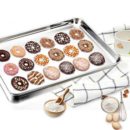 TeamFar Baking Sheet Pan, Cookie Sheet Set of 2, 16" & 12.4" - size: 16" & 12.4"