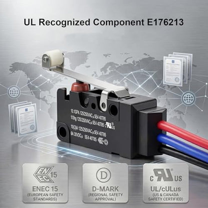 Heavy Duty IP67 Waterproof Micro Switch, UL Recognized Component - size: WS2-Roller Lever