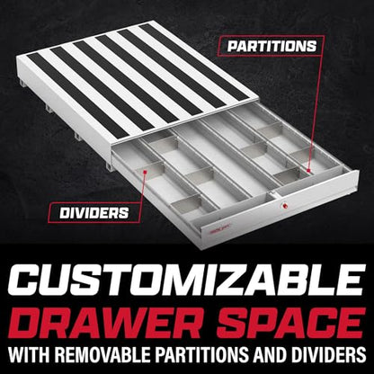 Weather Guard 308-3-04 Pack Rat® Heavy-Duty Lockable Steel Drawer Storage Unit, 48in x 39.75in x 9.5in (White)
