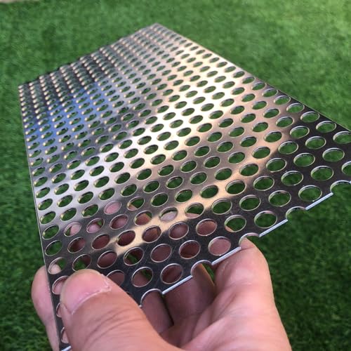 Aluminum Perforated Metal Sheets 16 Gauge 11.8 inch by 5.9 inch Expanded Metal Mesh Aluminum Opening 1/3" 0.32 inch (About 8 mm) Perforated Steel Sheet Aluminum Mesh Screen Decorative Metal Mesh - size: 11.8" X 5.9"