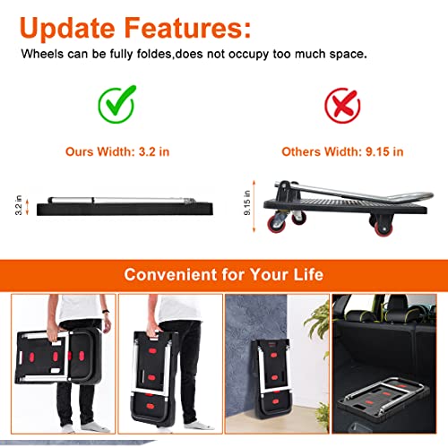 Folding Hand Truck Platform Truck 330 Lb Heavy Duty Dolly Cart