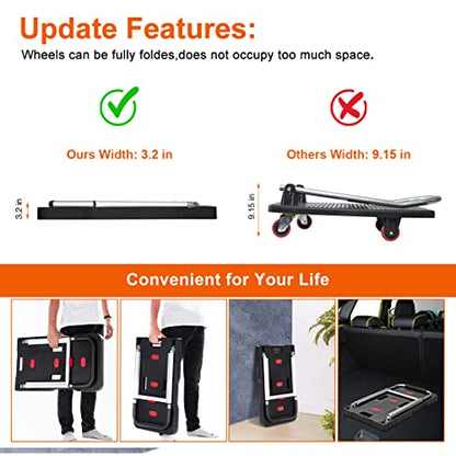 Folding Hand Truck Platform Truck 330 Lb Heavy Duty Dolly Cart