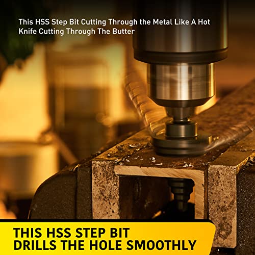 Anfrere 10 Sizes Step Drill Bit for Metal Sheet, 1/4 to 1-3/8 Inches - style: 1pc HSS Bit