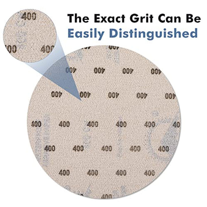 6 Inch 25 PCS 400 Grit Sanding Disc Wet Dry Sandpaper Hook Loop Sand Paper - style: Grit 400