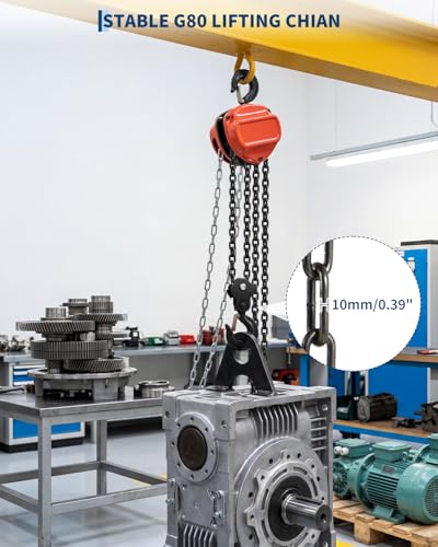 Garvee 5 Ton Hand Chain Hoist, 11000 lbs Capacity, 10 FT Lift Height, G80 - color: G80 Orange, size: 5T 10FT