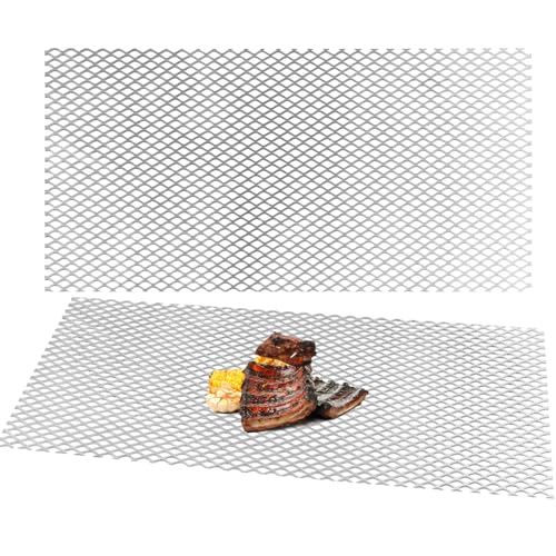 Gisafai 2 Pcs 48" X 24" X 7 Gauge Steel Expanded Metal Sheet, Silver - color: Silver, size: 48" X 24" X 7 Gauge