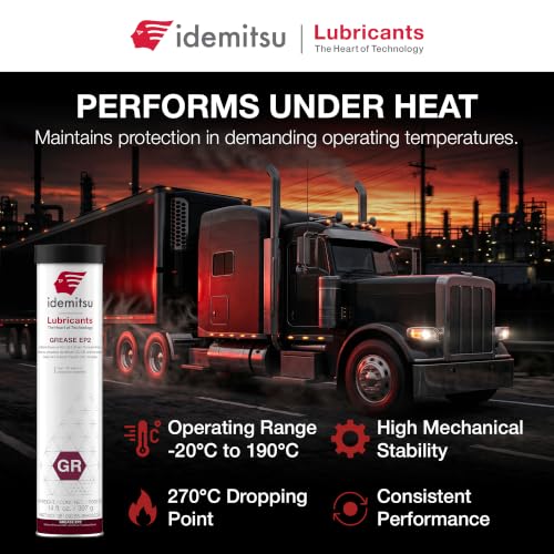 Idemitsu EP2 Red All Purpose Grease NLGI 2 – 14 oz Cartridge, 2 Pack - size: 2 Pack