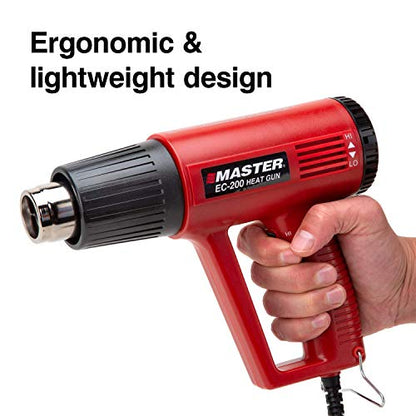Master Appliance EC-200K Variable Temperature Heat Gun Kit, Heat Gun for Wire Connectors, Heat Gun Kit for Paint Stripping, 120V, 10 Amps, 1200W - USA Company