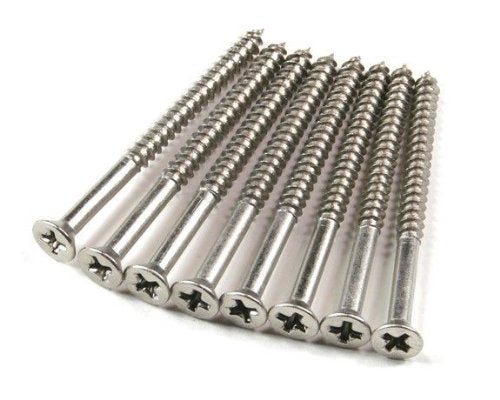 Long Wood Screws for Door Hinges Stainless Steel 9 x 3 Inch 24-Pack - color: STAINLESS STEEL