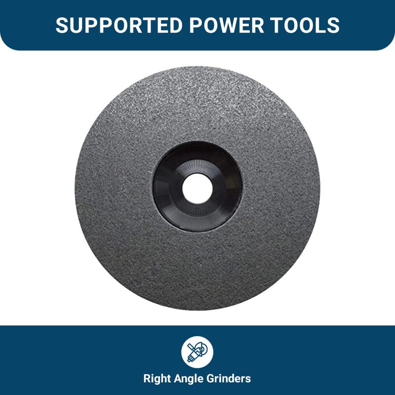 Benchmark Abrasives 7" Diameter Surface Preparation Non Woven Discs with 7/8" Arbor for Die Grinder Surface Grinding Polishing Burr Finish Rust Paint Removal (Pack of 5) - (Gray)