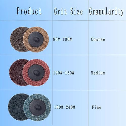 20 Pcs 2'' Surface Conditioning Discs,Roll Lock Quick Change Sanding Discs Medium Deburring Wheel for Die Grinder or Rotary Tool(Red: 120#-150#) - style: 2'' Red Sanding Discs(120#-150#)