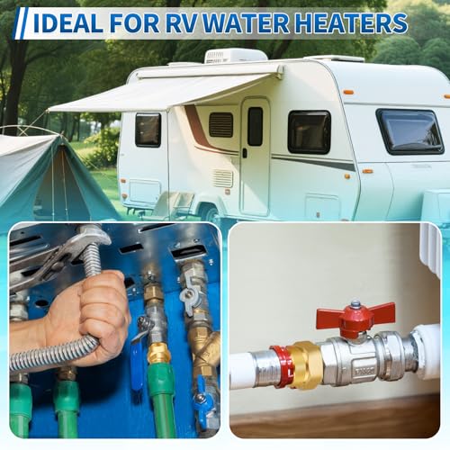 1/2'' NPT Lead-Free Brass RV Camper Water Heater Check Valve, Male to Male - style: Male to Male