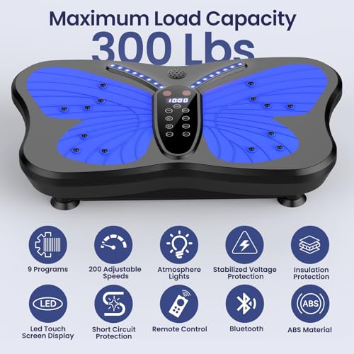 Vibration Plate Exercise Machine 400 lbs Capacity for Lymphatic Drainage - color: Royal Blue