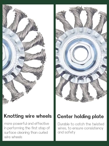 Wire Wheel Brush 4in for 4-1/2" Angle Grinder, 5/8-11 Thread, 1pcs - style: 4in Knotted