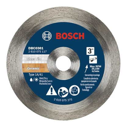 BOSCH DBC0301 3 in. Continuous Rim Diamond Wheel for Precise Cuts - size: 3 in