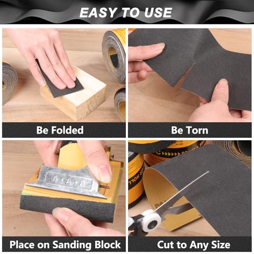 Sandpaper Roll 800 Grit, Wet Dry Sand Paper 3-2/3" Wide 11 Yard - style: 800 Grit
