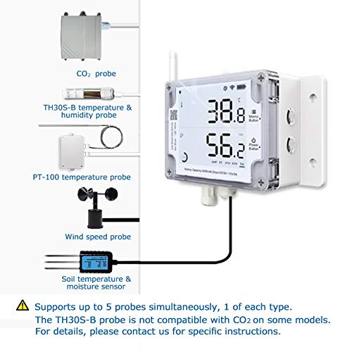 Thermometer Hygrometer, Wireless Temperature Data Logger, Remote Humidity Monitor for Refrigerated Truck Free App Email Alarm, IFTTT 2.4GHz only (GS1-AL4G1RS WiFi & SIM) - style: GS1-AL4G1RS WiFi & SIM