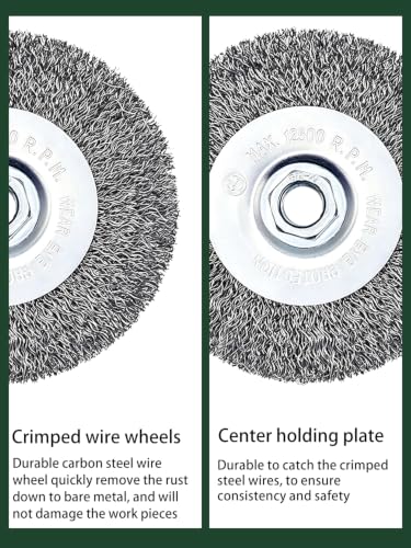 Wire Wheel Brush 4in for 4-1/2" Angle Grinder Rust Removal-1pcs - style: 4in Crimped